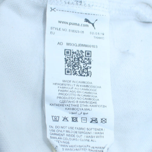 Puma Women White Full Zip Hoodie Sweatshirt Size M Training Logo