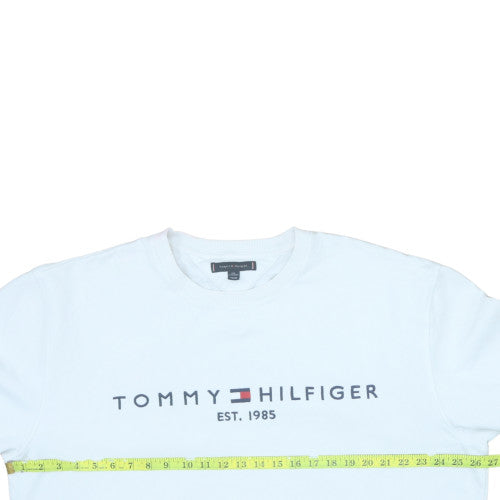 Tommy Hilfiger Men’s White 2XL Pullover Logo Sweatshirt