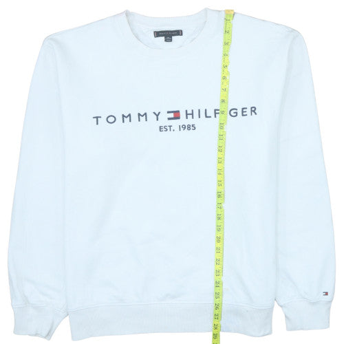 Tommy Hilfiger Men’s White 2XL Pullover Logo Sweatshirt