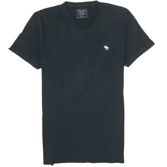 Abercrombie & Fitch Men's Black V-Neck Cotton Slim Fit T-Shirt S