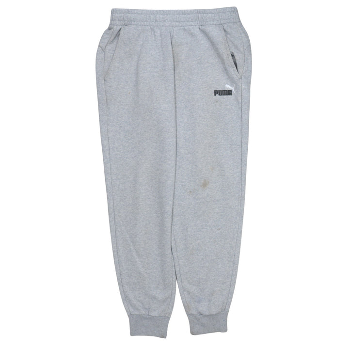 Puma Men’s Grey Fleece Sweatpants L Regular Fit Casual Tapered