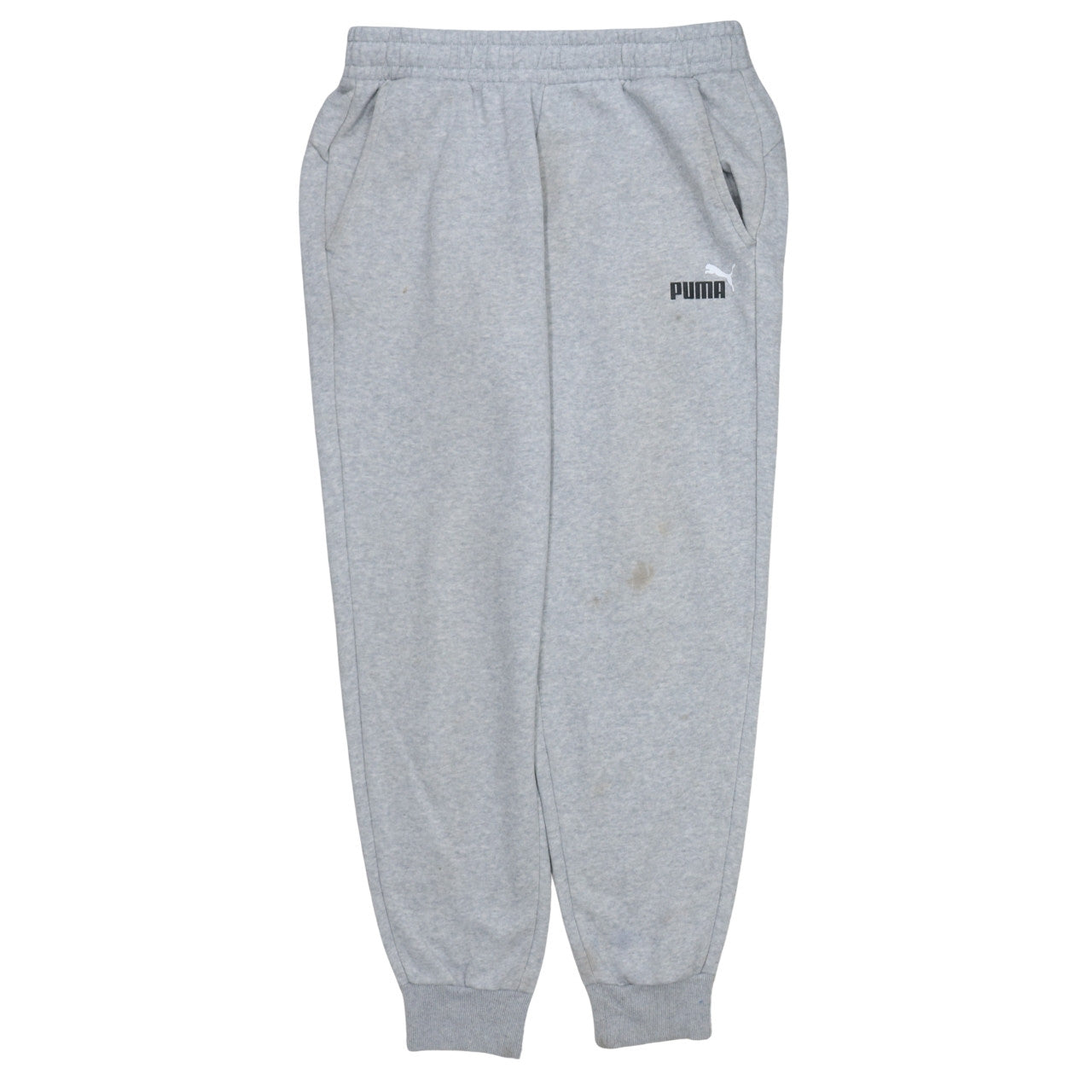 Puma Men’s Grey Fleece Sweatpants L Regular Fit Casual Tapered
