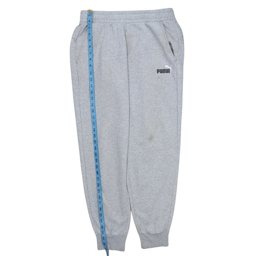 Puma Men’s Grey Fleece Sweatpants L Regular Fit Casual Tapered