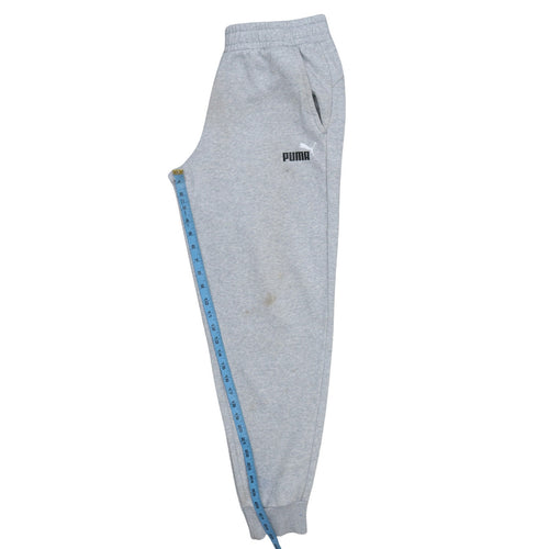 Puma Men’s Grey Fleece Sweatpants L Regular Fit Casual Tapered