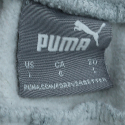 Puma Men’s Grey Fleece Sweatpants L Regular Fit Casual Tapered