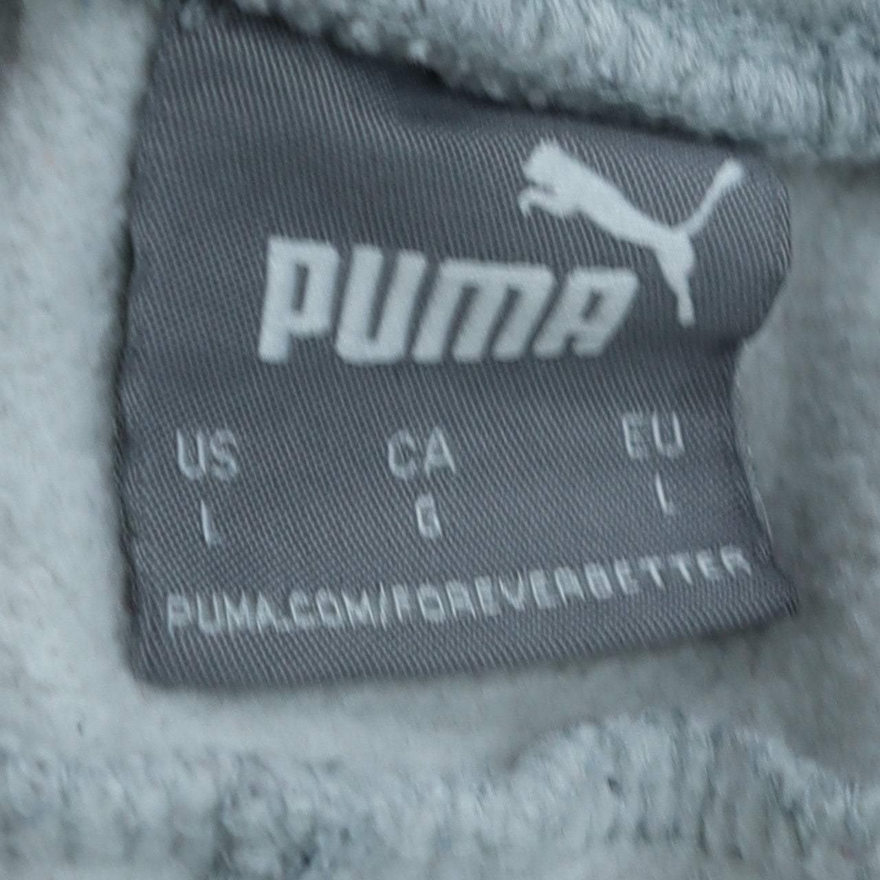 Puma Men’s Grey Fleece Sweatpants L Regular Fit Casual Tapered
