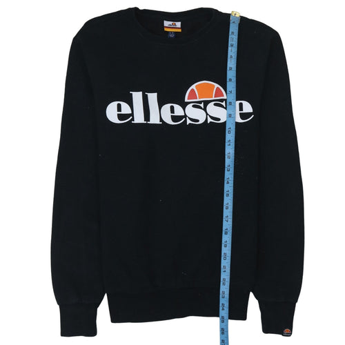 Ellesse Men’s Black Regular Fit Crew Neck Pullover Sweatshirt S