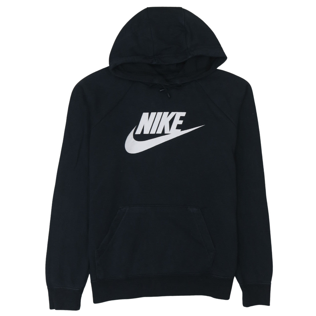 Nike Mens Black Pullover Hoodie Medium Logo Fleece Sweatshirt