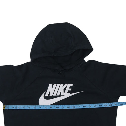 Nike Mens Black Pullover Hoodie Medium Logo Fleece Sweatshirt