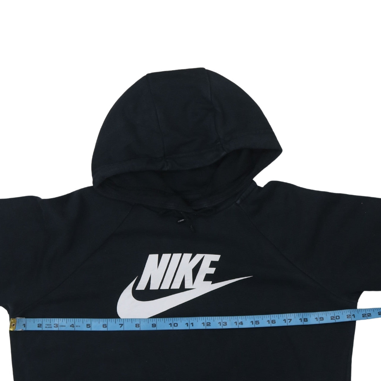 Nike Mens Black Pullover Hoodie Medium Logo Fleece Sweatshirt
