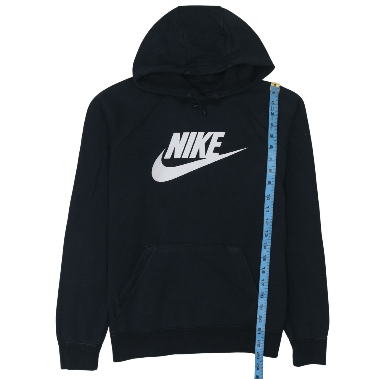 Nike Mens Black Pullover Hoodie Medium Logo Fleece Sweatshirt