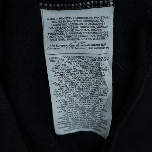Nike Mens Black Pullover Hoodie Medium Logo Fleece Sweatshirt