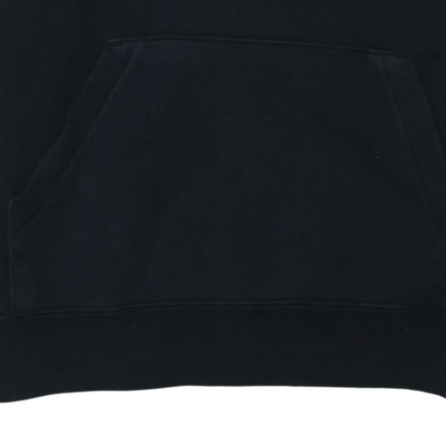 Nike Mens Black Pullover Hoodie Medium Logo Fleece Sweatshirt