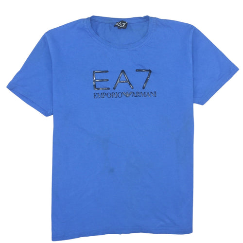 Emporio Armani EA7 Men's Blue L Logo Crew Neck Short Sleeve T-Shirt