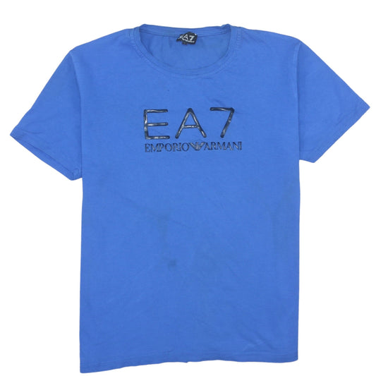 Emporio Armani EA7 Men's Blue L Logo Crew Neck Short Sleeve T-Shirt