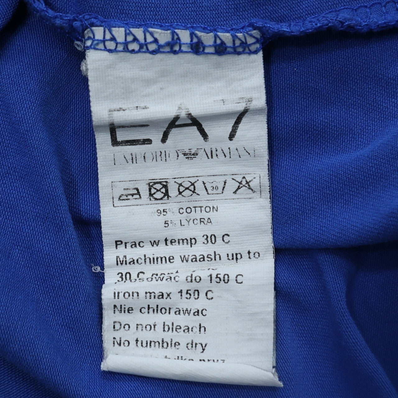 Emporio Armani EA7 Men's Blue L Logo Crew Neck Short Sleeve T-Shirt