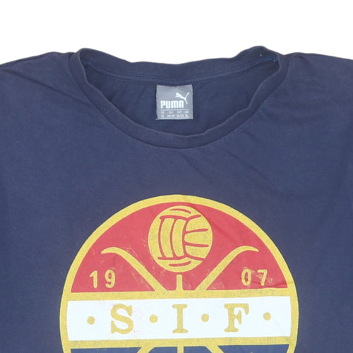 Puma Men's Blue SIF Sports Graphic Print T-Shirt XL