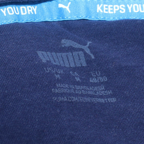Puma Men's Blue Graphic Logo Short Sleeve Cotton T-Shirt Size M