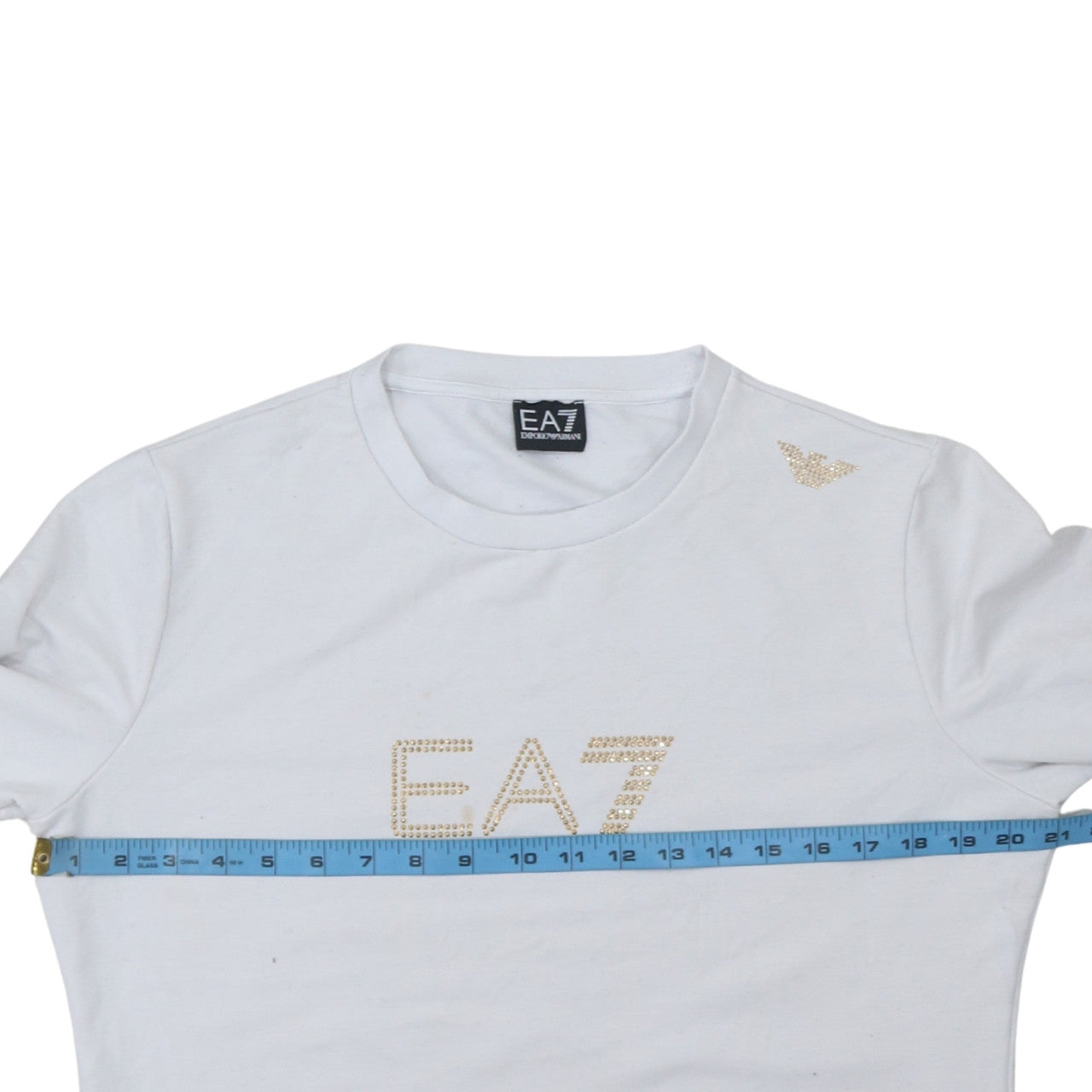Emporio Armani EA7 Women's White XL Pullover Sweatshirt with Logo Detail