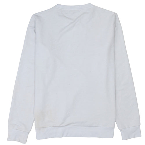 Emporio Armani EA7 Women's White XL Pullover Sweatshirt with Logo Detail