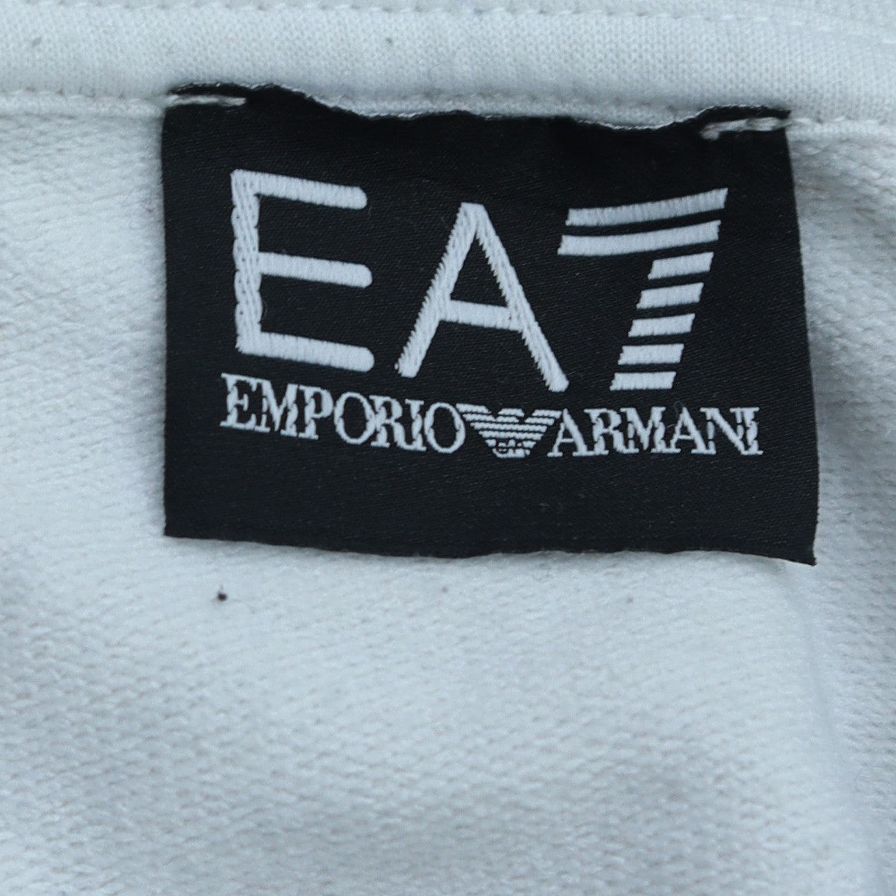 Emporio Armani EA7 Women's White XL Pullover Sweatshirt with Logo Detail