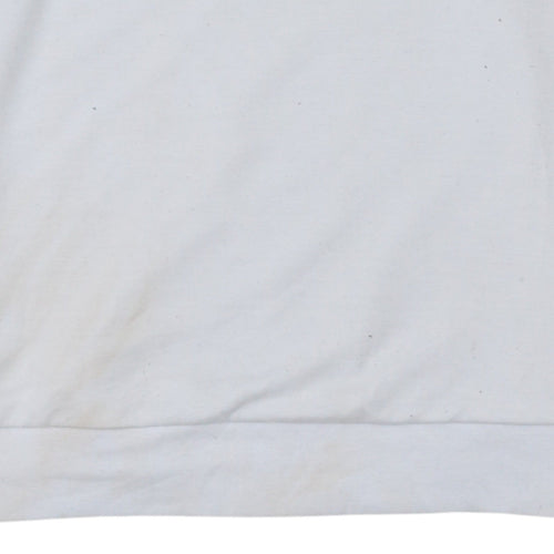 Emporio Armani EA7 Women's White XL Pullover Sweatshirt with Logo Detail
