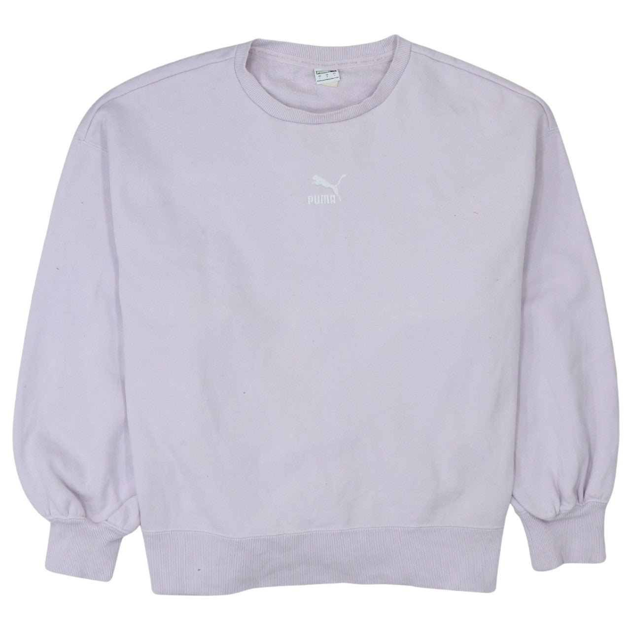 Puma Womens Lilac Crew Neck Pullover Sweatshirt Size L Relaxed Fit