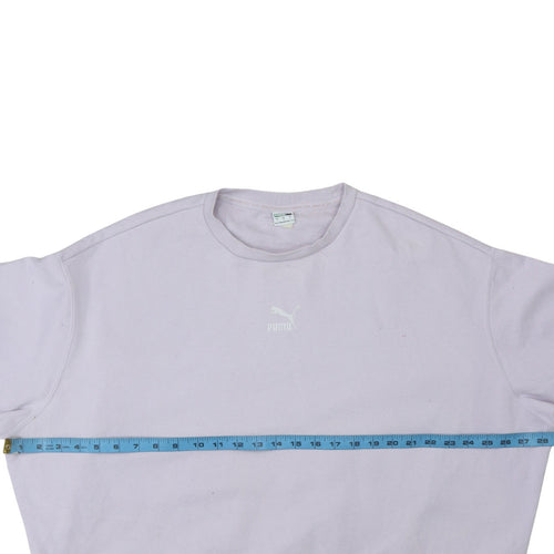 Puma Womens Lilac Crew Neck Pullover Sweatshirt Size L Relaxed Fit