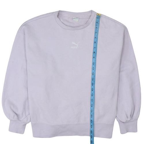 Puma Womens Lilac Crew Neck Pullover Sweatshirt Size L Relaxed Fit