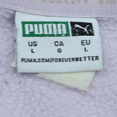 Puma Womens Lilac Crew Neck Pullover Sweatshirt Size L Relaxed Fit