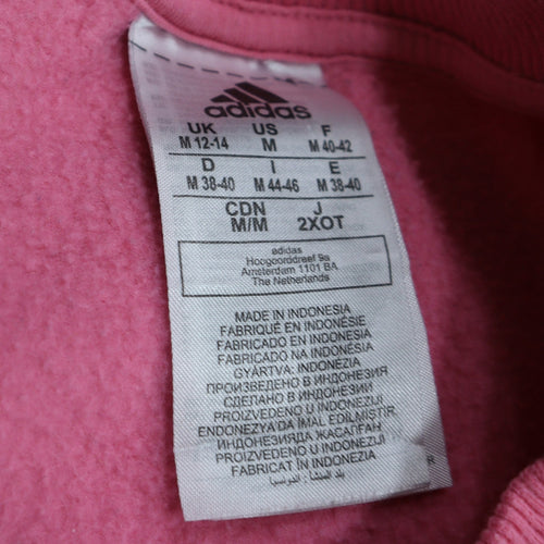 Adidas Womens Pink Pullover Sweatshirt Size 12-14 Classic Crew Neck