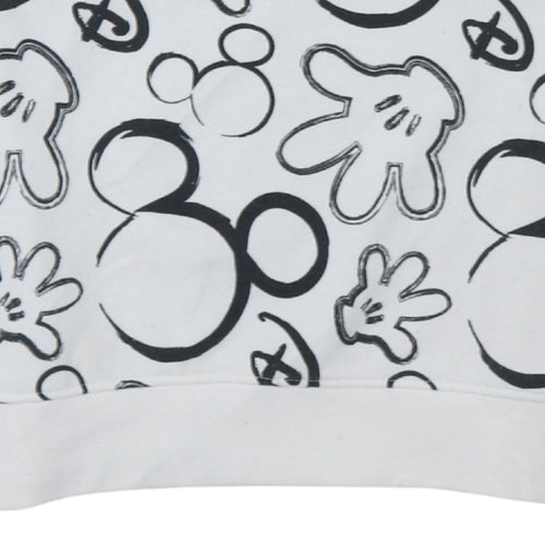 Disney Primark Women White Mickey Print Pullover Sweatshirt Size S