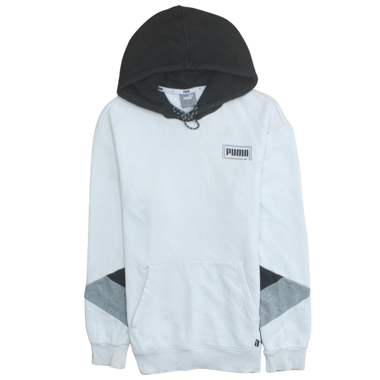Puma Men's White & Black Pullover Hoodie Size S Sportswear