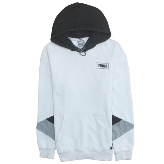 Puma Men's White & Black Pullover Hoodie Size S Sportswear