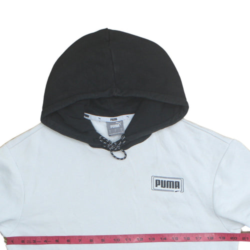 Puma Men's White & Black Pullover Hoodie Size S Sportswear