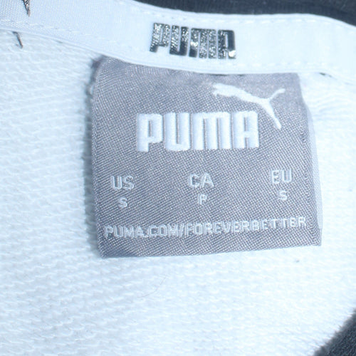 Puma Men's White & Black Pullover Hoodie Size S Sportswear