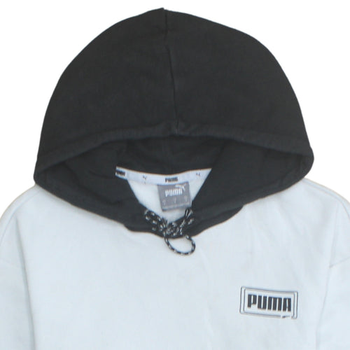 Puma Men's White & Black Pullover Hoodie Size S Sportswear
