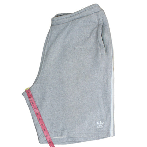 Adidas Men's Grey XL Sweat Shorts with Striped Detail