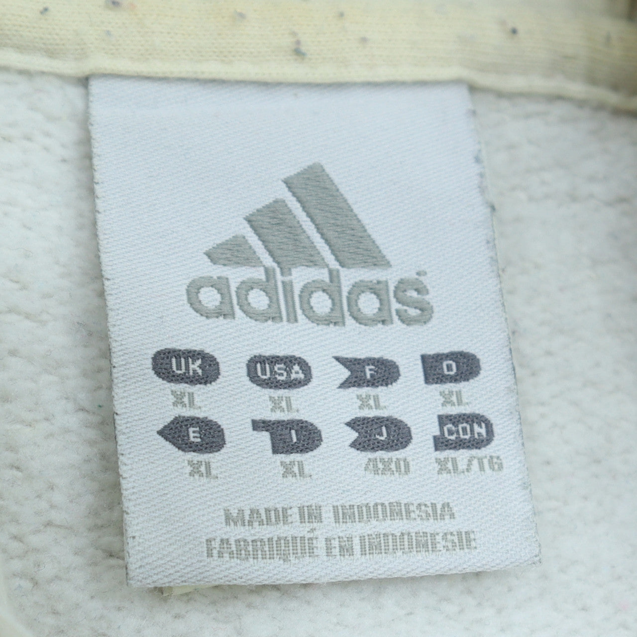 Adidas Mens White XL Pullover Hoodie with Logo Stripes