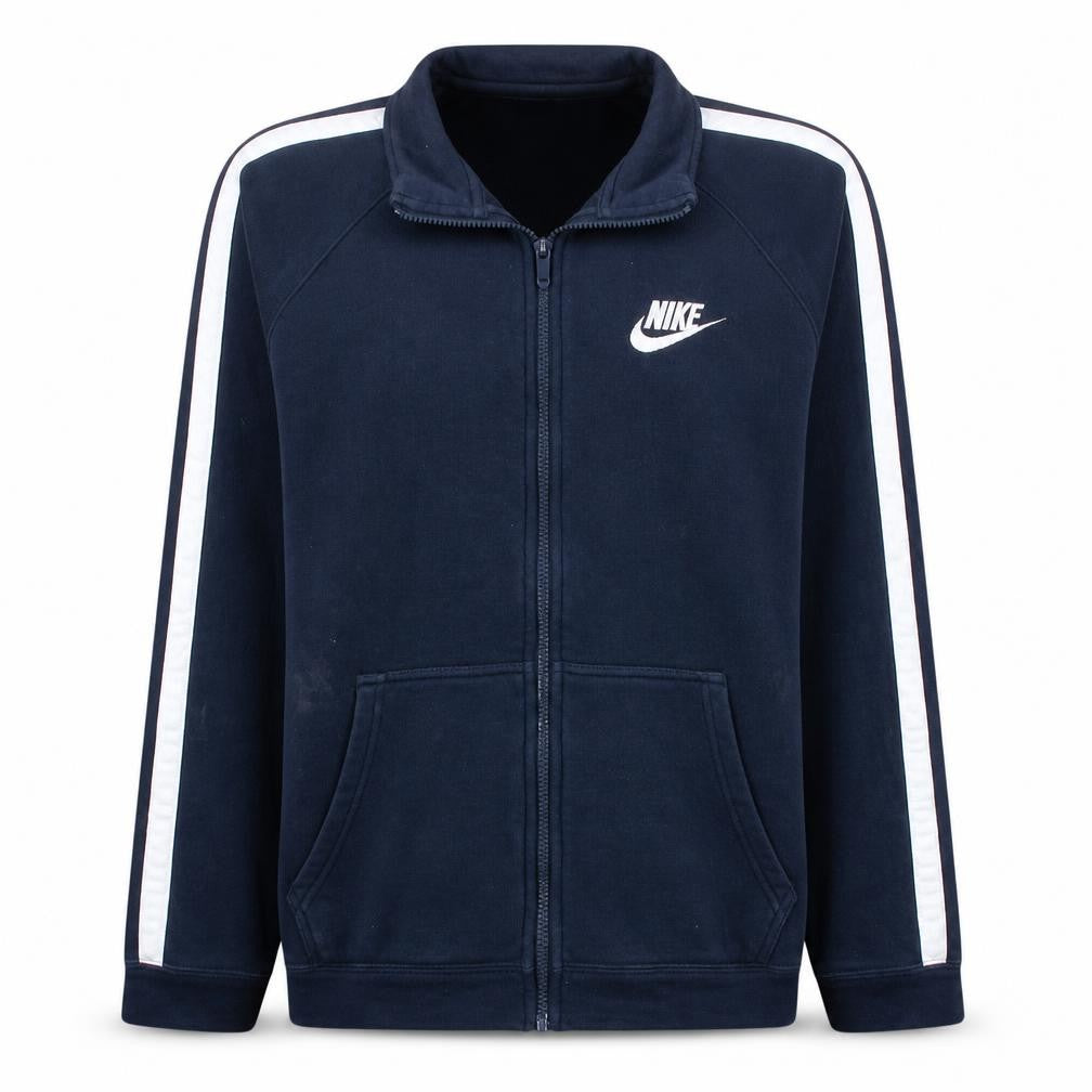 Front view of Nike Men's Blue Full Zip Fleece Sweatshirt Medium Sportswear