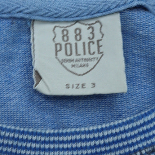 883 Police Men's Blue Cotton Crew Neck Pullover Sweatshirt Size L
