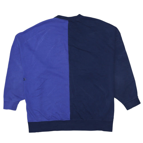 Nike Womens Blue Colourblock Crew Neck Sweatshirt Size L