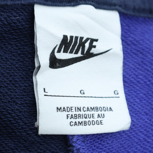 Nike Womens Blue Colourblock Crew Neck Sweatshirt Size L