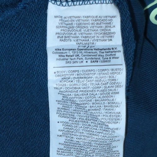 Nike Men's Blue Pullover Hoodie Small Regular Fit Fleece Sweatshirt