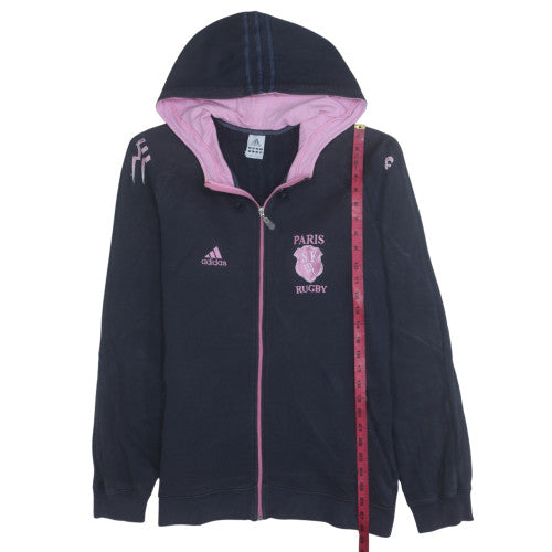 Adidas Womens Navy Pink Full Zip Paris Rugby Hoodie Size L