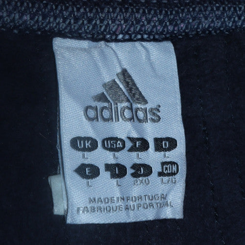 Adidas Womens Navy Pink Full Zip Paris Rugby Hoodie Size L