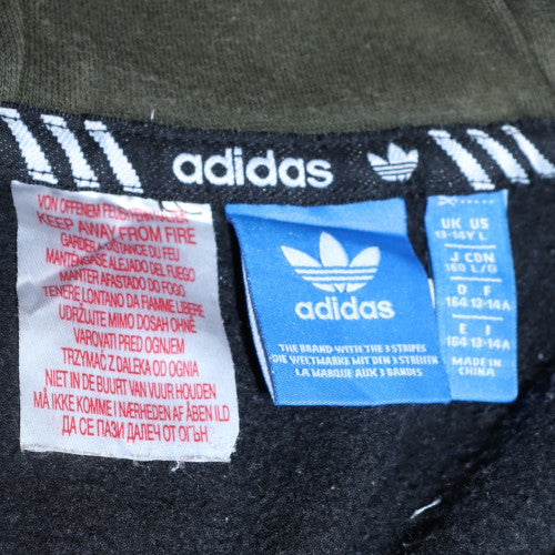 Adidas Boys Green & Black Pullover Hoodie L 14-16 Years Cotton Blend