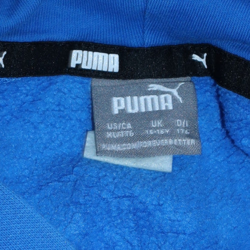 Puma Boys Blue Pullover Hoodie 15-16 Years Regular Fit Logo Print
