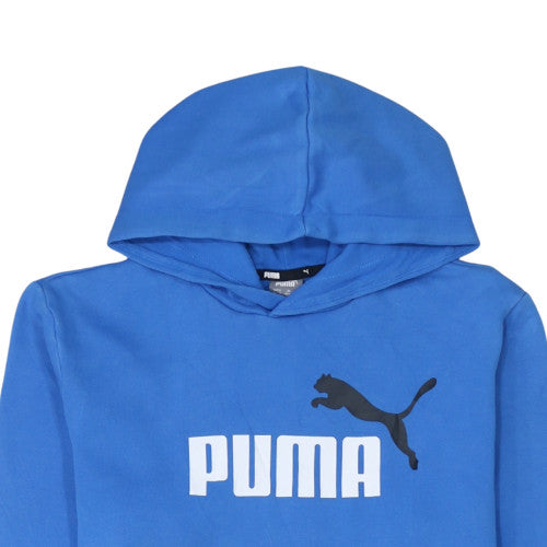 Puma Boys Blue Pullover Hoodie 15-16 Years Regular Fit Logo Print