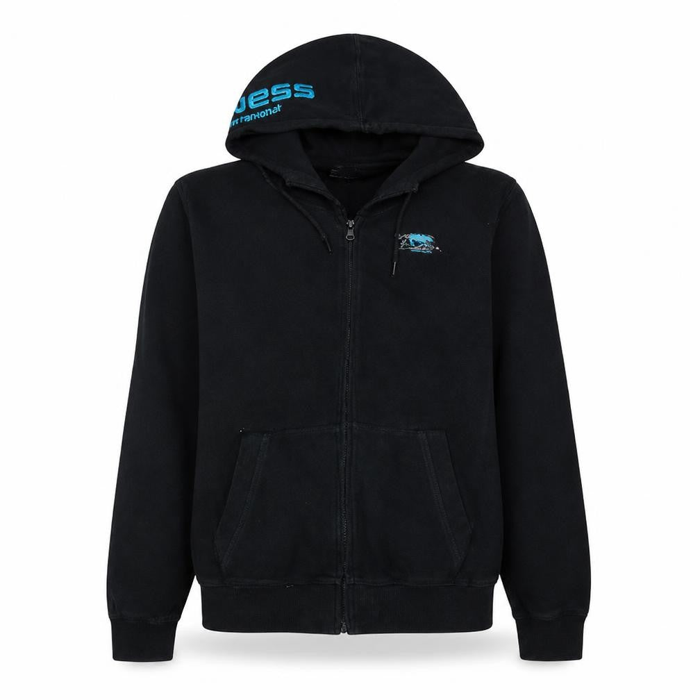 Airness Men's Black Full Zip Hoodie Size M with Logo Design
